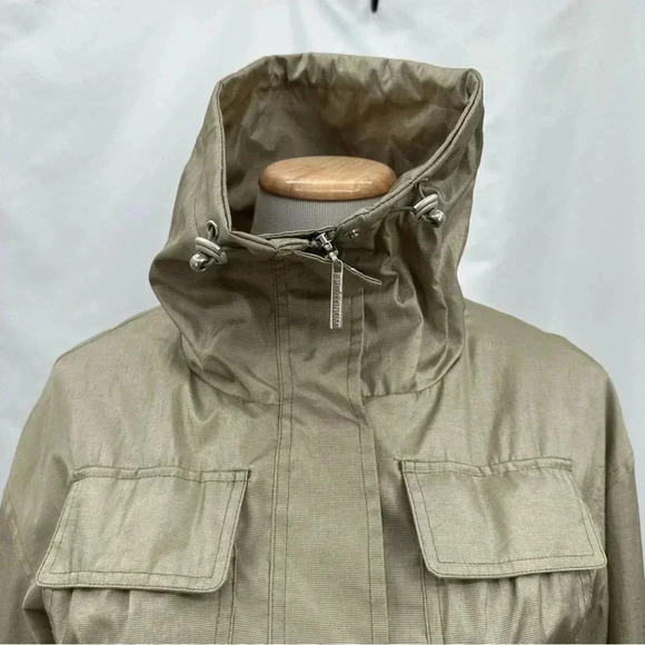 Platinum Utex Womens Lightweight Jacket XS Tan Hooded Pockets - Picture 6 of 15